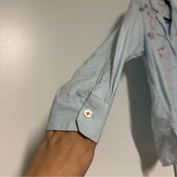 MAEVE x ANTHROPOLOGIE The Clarissa High-Low Buttondown Beaded Peace Size 00 - Picture 8 of 13